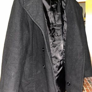 Aeropostale Women Pea Coat Black with hood